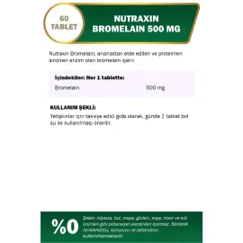 Nutraxin Herbal Bromelain 500mg - Takviye Edici Gıda 60 Tablet - 2