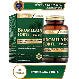 Nutraxin Herbal Bromelain Forte 750mg - Takviye Edici Gıda 60 Tablet - 3