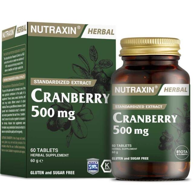 Nutraxin Herbal Cranberry 500 Mg - Takviye Edici Gıda 60 Tablet - 1