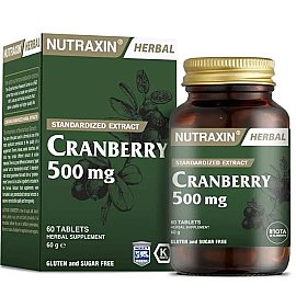 Nutraxin Herbal Cranberry 500mg - Takviye Edici Gıda 60 Tablet - Nutraxin