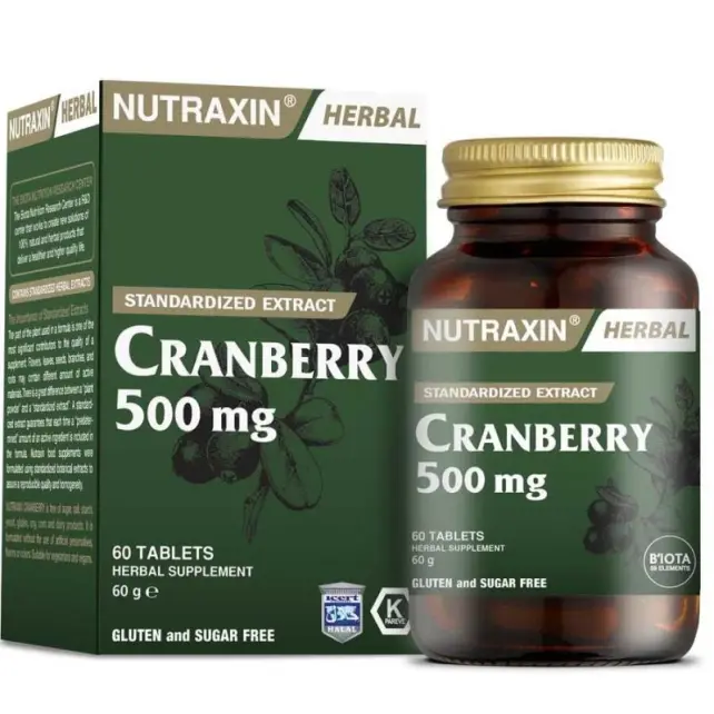 Nutraxin Herbal Cranberry 500mg - Takviye Edici Gıda 60 Tablet - 1