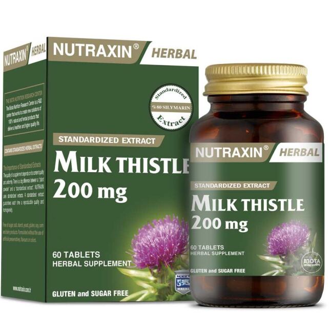 Nutraxin Herbal Milk Thistle 200 Mg - Takviye Edici Gıda 60 Tablet - 1