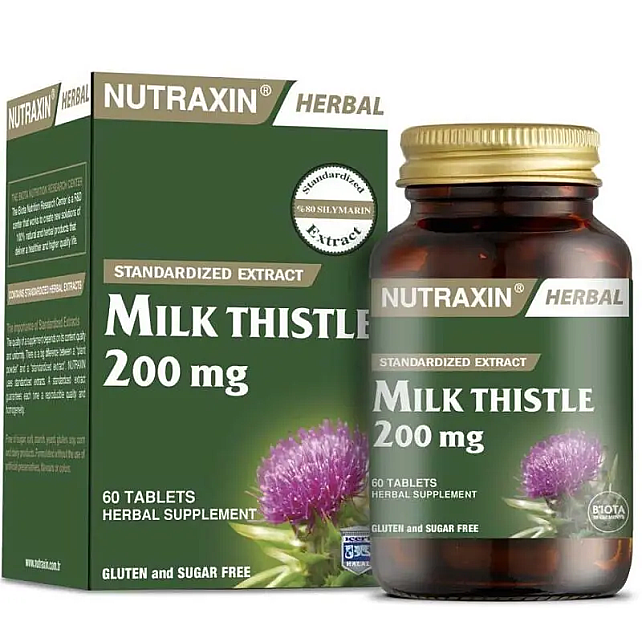 Nutraxin Herbal Milk Thistle 200mg - Takviye Edici Gıda 60 Tablet - 1
