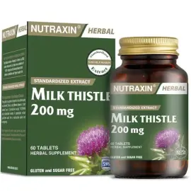 Nutraxin Herbal Milk Thistle 200mg - Takviye Edici Gıda 60 Tablet - Nutraxin
