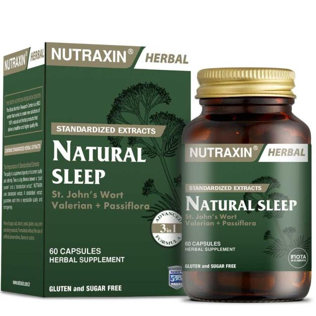Nutraxin Herbal Natural Sleep - Takviye Edici Gıda 60 Kapsül - 1