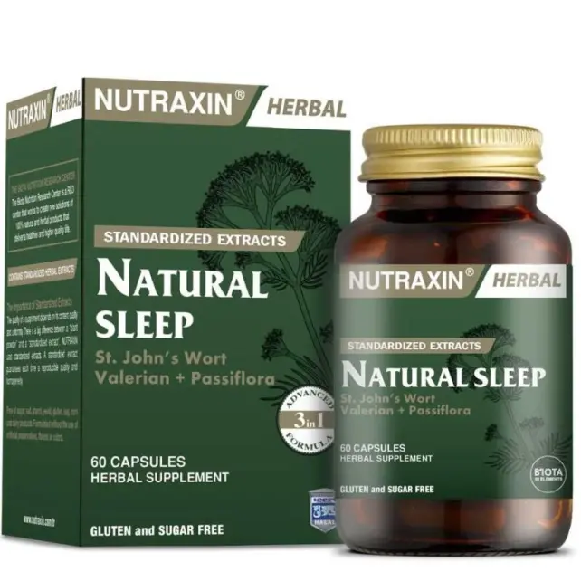 Nutraxin Herbal Natural Sleep - Takviye Edici Gıda 60 Kapsül - 1