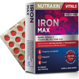 Nutraxin Iron Max - Takviye Edici Gıda 30 Tablet - Nutraxin