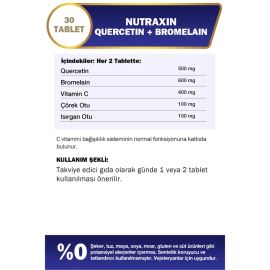 Nutraxin Plus Quercetin Bromelain - Takviye Edici Gıda 30 Tablet - 3