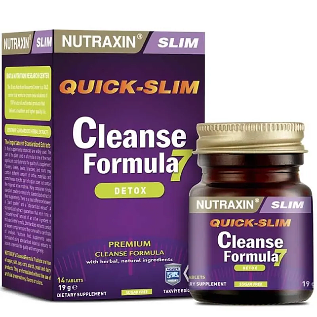 Nutraxin Quick Slim Cleanse Formula 7 Detox - Takviye Edici Gıda 14 Tablet - 1