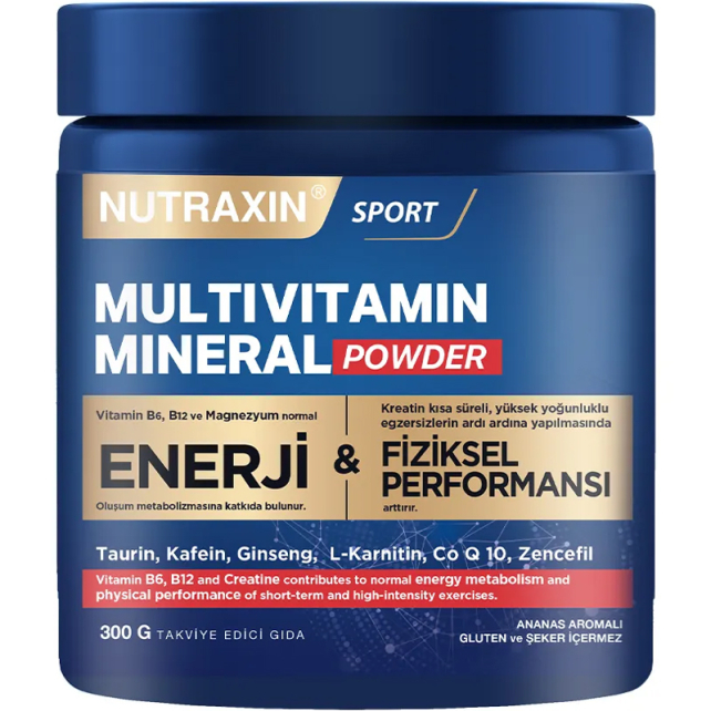 Nutraxin Sport Multivitamin Mineral Powder - Toz Gıda Takviyesi 300gr - 1