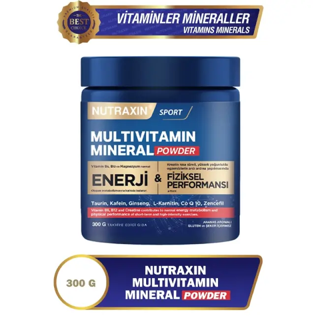 Nutraxin Sport Multivitamin Mineral Powder - Toz Gıda Takviyesi 300gr - 2
