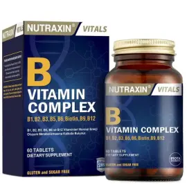Nutraxin Vitals B Vitamin Complex - Takviye Edici Gıda 60 Kapsül - Nutraxin