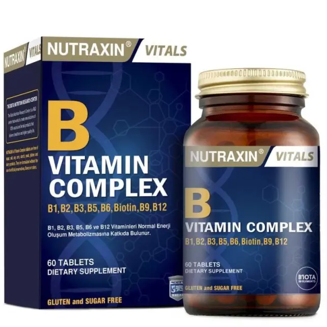 Nutraxin Vitals B Vitamin Complex - Takviye Edici Gıda 60 Kapsül - 1