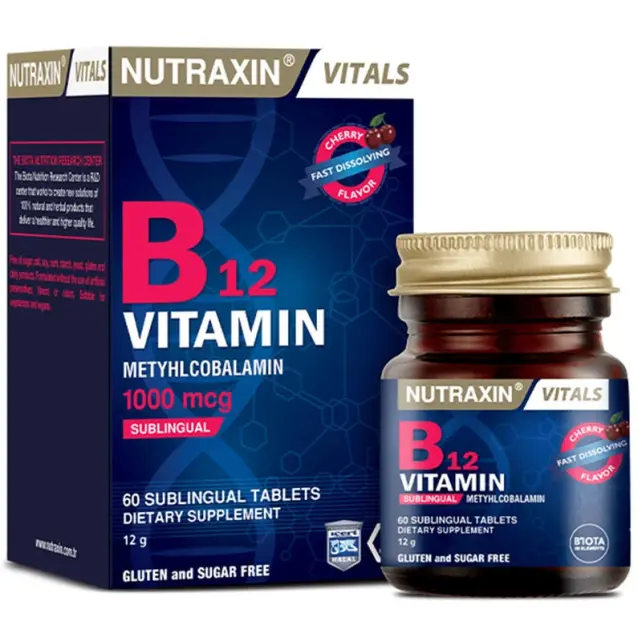 Nutraxin Vitals B12 Vitamin 1000 Mcg - Takviye Edici Gıda 60 Tablet - 1