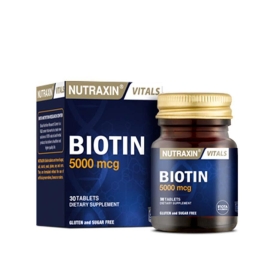 Nutraxin Vitals Biotin 5000 mcg - Takviye Edici Gıda 30 Tablet - Nutraxin
