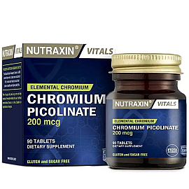 Nutraxin Vitals Chromium Picolinate 200 Mcg - Takviye Edici Gıda 90 Kapsül - Nutraxin
