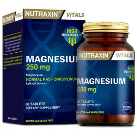 Nutraxin Vitals Magnesium Citrate 250mg - Takviye Edici Gıda 60 Tablet - Nutraxin
