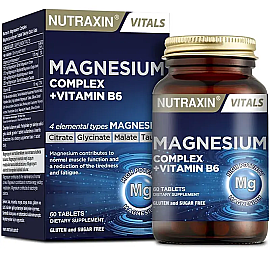 Nutraxin Vitals Magnesium Complex Vitamin B6 - Takviye Edici Gıda 60 Tablet - Nutraxin