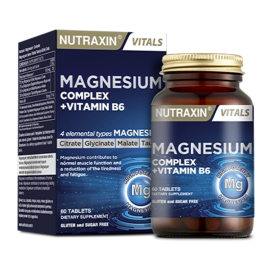 Nutraxin Vitals Magnesium Complex Vitamin B6 - Takviye Edici Gıda 60 Tablet - Nutraxin