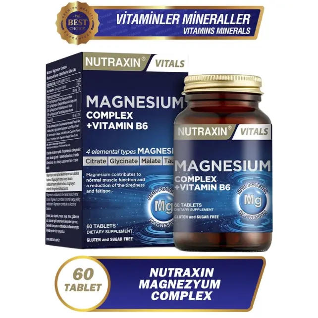 Nutraxin Vitals Magnesium Complex Vitamin B6 - Takviye Edici Gıda 60 Tablet - 2