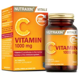 Nutraxin Vitals Vitamin C 1000mg - Takviye Edici Gıda 30 Tablet - Nutraxin