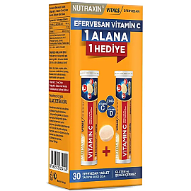 Nutraxin Vitals Vitamin C - Efervasan Takviye Edici Gıda 2'li - Nutraxin