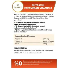Nutraxin Vitals Vitamin C - Efervasan Takviye Edici Gıda 2'li - 3