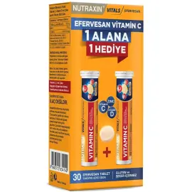 Nutraxin Vitals Vitamin C - Efervasan Takviye Edici Gıda 2'li - 1