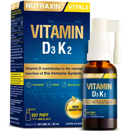 Nutraxin Vitals Vitamin D3 K2 Spray Takviye Edici Gıda 30ml - Nutraxin