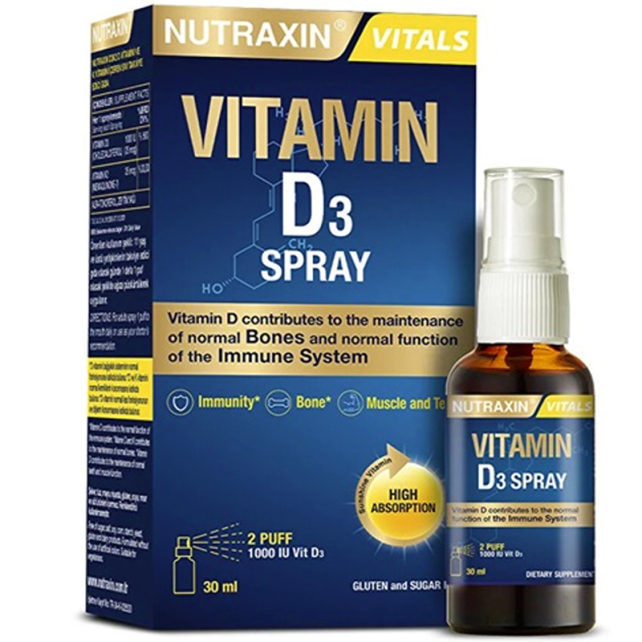 Nutraxin Vitals Vitamin D3 Spray - Gıda Takviyesi 30ml - 1