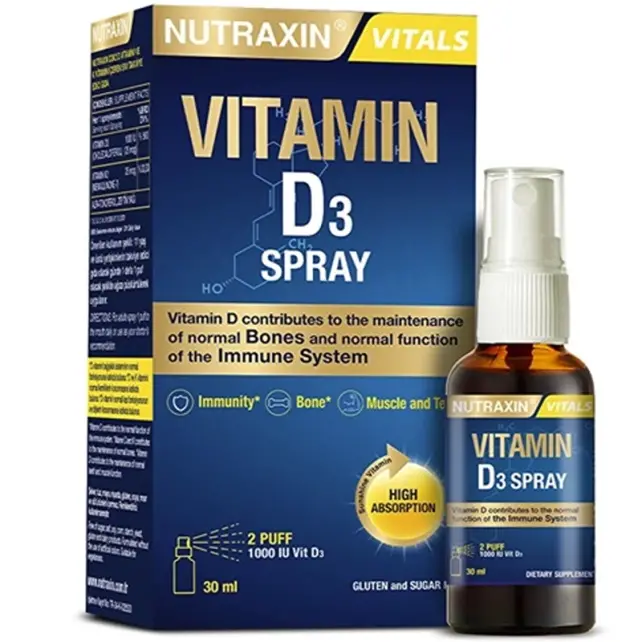 Nutraxin Vitals Vitamin D3 Spray - Gıda Takviyesi 30ml - 1