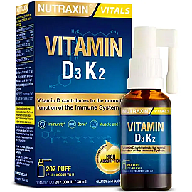 Nutraxin Vitals Vitamin D3K2 Spray Takviye Edici Gıda 30ml - Nutraxin