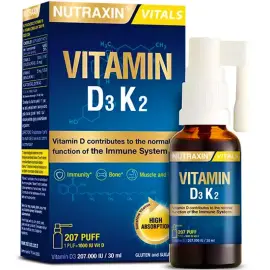 Nutraxin Vitals Vitamin D3K2 Spray Takviye Edici Gıda 30ml - Nutraxin