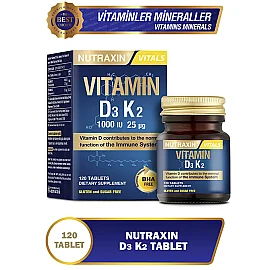 Nutraxin Vitals Vitamin D3K2 - Takviye Edici Gıda 120 Tablet - 3