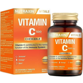 Nutraxin Vitamin C 500 Mg Chewable - Çiğnenebilir Takviye Edici Gıda 30 Tablet - Nutraxin