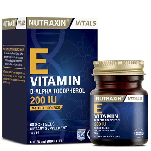 Nutraxin Vitamin E 200 iu 60 Softgel Nutraxin Vitamin E 200 iu 60 Softgel