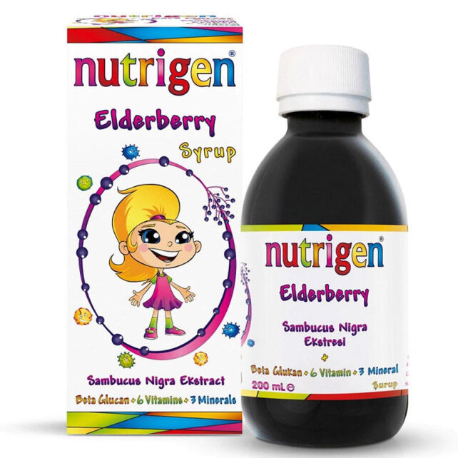 Nutrigen Elderberry Kara Mürver Ekstreli Takviye Edici Gıda Şurup 200ml - 1