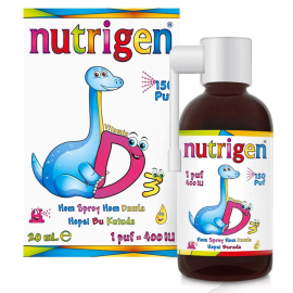 Nutrigen Vitamin D3 400 IU Sprey Damla - Takviye Edici Gıda 20ml - Nutrigen