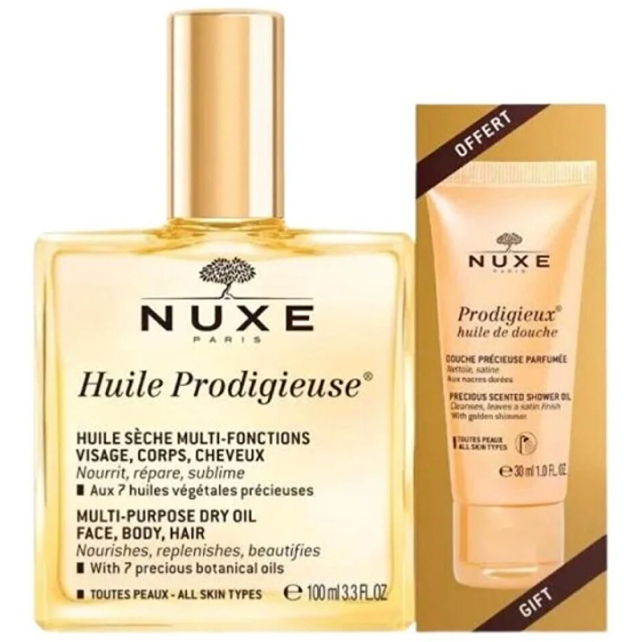Nuxe Huile Prodigieuse Çok Amaçlı Kuru Yağ 100ml - Duş Jeli 30ml Hediye - 1