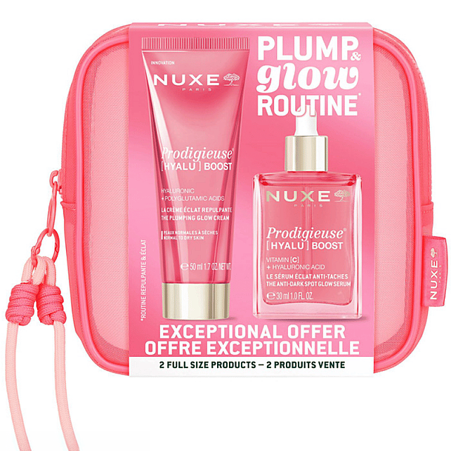 Nuxe Prodigieuse Hyalu Boost Güzellik Kiti - Pembe Şeffaf Çanta Hediyeli - 1