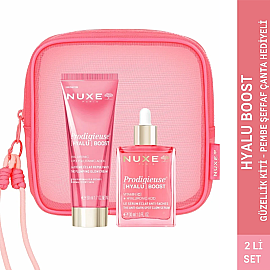 Nuxe Prodigieuse Hyalu Boost Güzellik Kiti - Pembe Şeffaf Çanta Hediyeli - 9