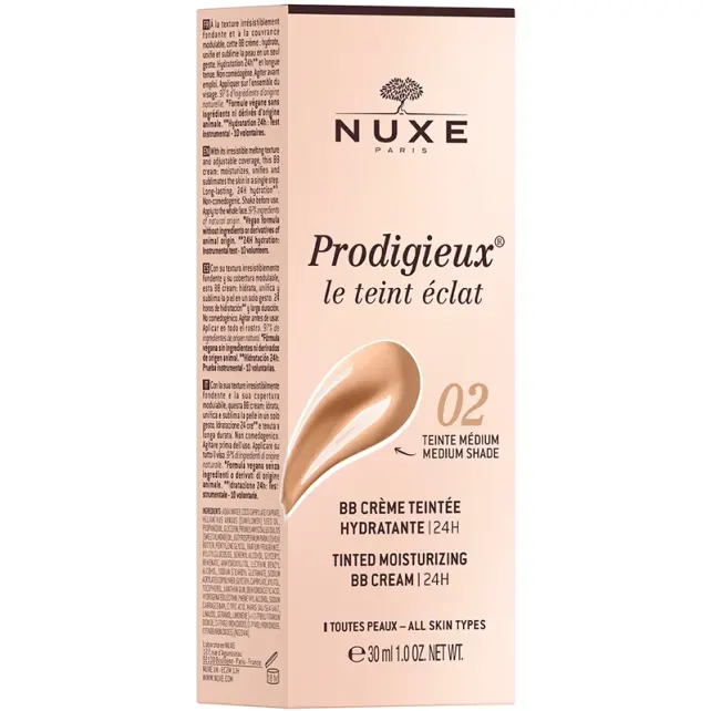 Nuxe Prodigieux Tinted Moisturizing BB Cream - Renkli Nemlendirici No-02 Medium Shade 30ml - 3