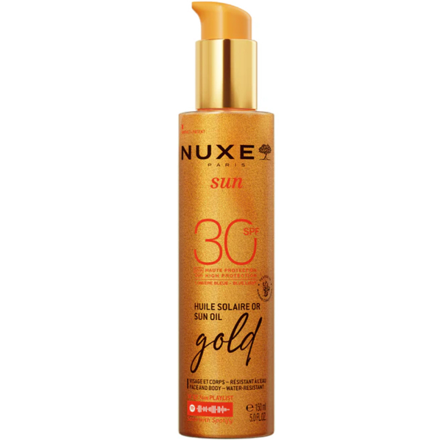 Nuxe Sun Huile Solaire Or Sun Oil Gold SPF 30+ Altın Işıltılı Bronzlaştırıcı ve Koruyucu Yağ 150ml - 1