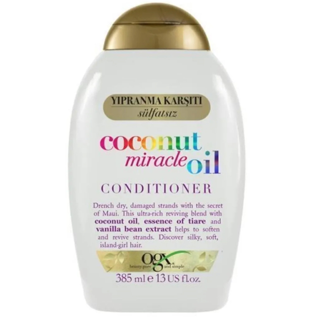 Ogx Coconut Miracle Oil Conditioner - Yıpranmış Saçlar için Bakım Kremi 385ml - 1