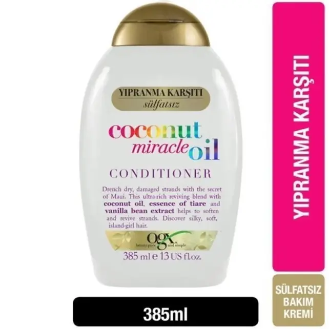 Ogx Coconut Miracle Oil Conditioner - Yıpranmış Saçlar için Bakım Kremi 385ml - 2