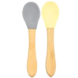 OiOi Mama Kaşığı - Powder Grey Mellow Yellow 2'li - OiOi