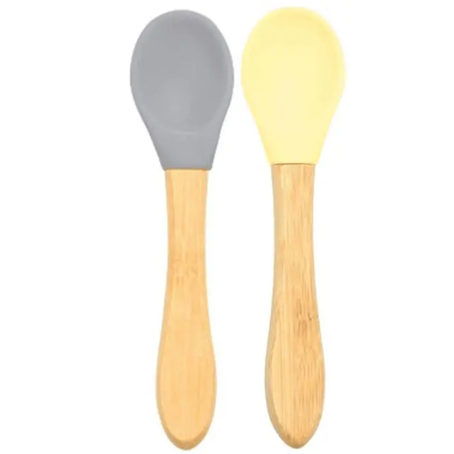OiOi Mama Kaşığı - Powder Grey Mellow Yellow 2'li - 1