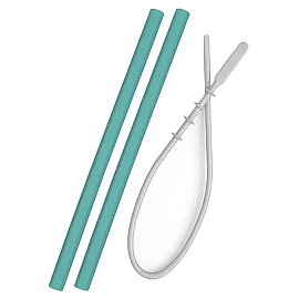 OiOi Silikon Pipet 2'li Aqua Green & Temizleme Fırçası - OiOi