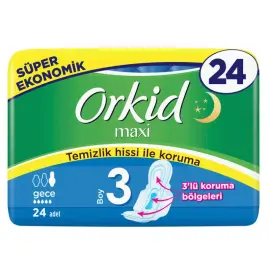 Orkid Maxi Hijyenik Ped Gece 24 Adet - Orkid