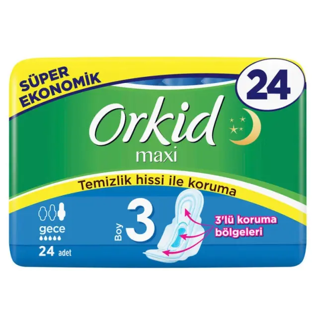 Orkid Maxi Hijyenik Ped Gece 24 Adet - 1